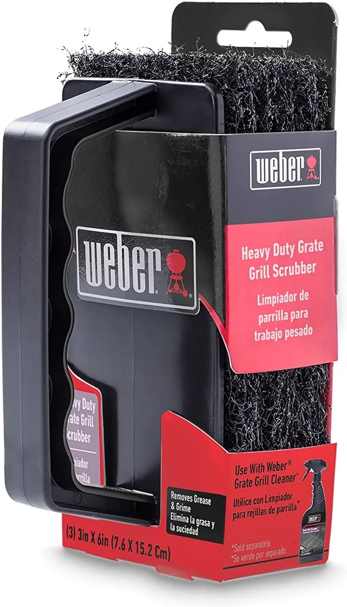 Weber grill scrubber voor het reinigen van een warme grillplaat