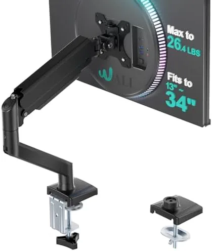 WALI GSMP001N single monitor arm met gasveer