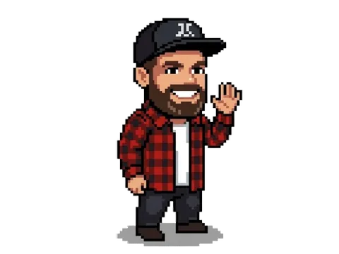 Pixel avatar van Mark die zwaait