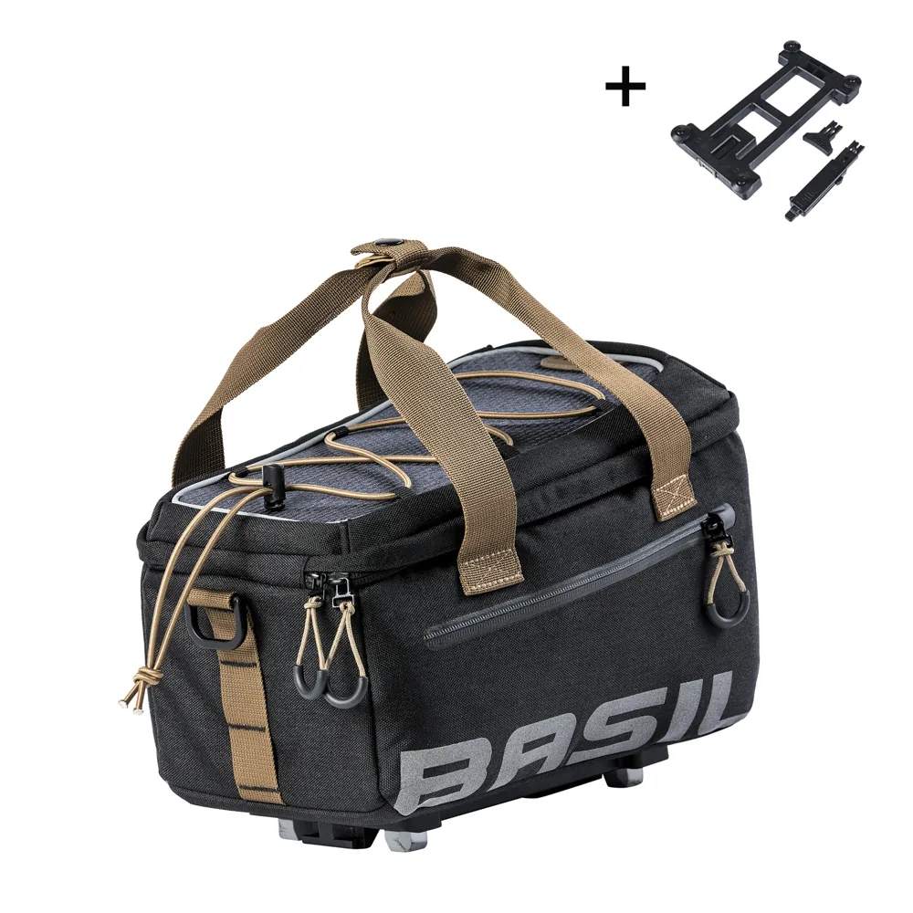 Basil Miles Trunkbag op een bagagedrager